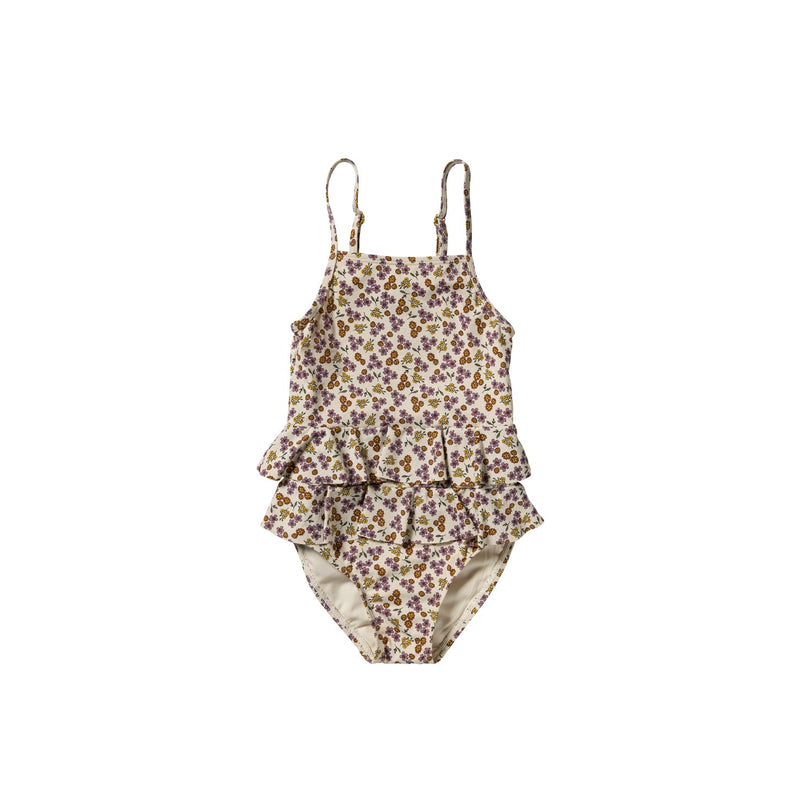 Meisjes Sparkly Flower | Swimsuit van Salted Stories in de kleur White Swan in maat 134-140.