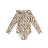 Meisjes Pomme Flower | Bodysuit van Salted Stories in de kleur White Swan in maat 122-128.