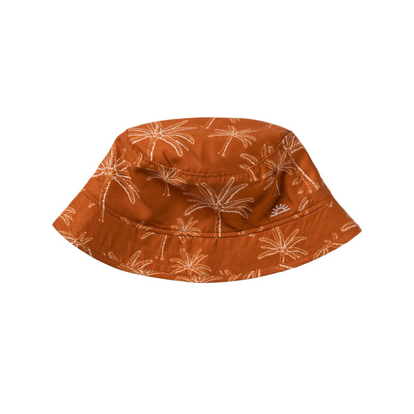 Jongens Palms | Bucket Hat van Salted Stories in de kleur Bombay Brown in maat 86-92.