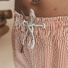 Jongens Seersucker | Swim Shorts van Salted Stories in de kleur Bombay Brown in maat 134-140.