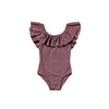 Meisjes Broderie | Swimsuit van Salted Stories in de kleur Dusky Orchid in maat 134-140.