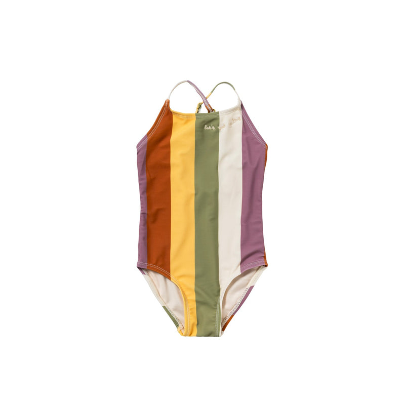 Meisjes Multi Stripe | Swimsuit van Salted Stories in de kleur Multicolor in maat 134-140.