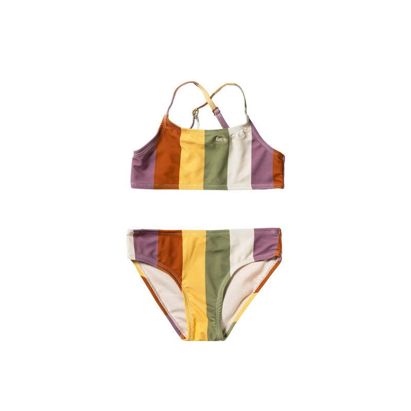 Meisjes Multi Stripe | Bikini van Salted Stories in de kleur Multicolor in maat 134-140.