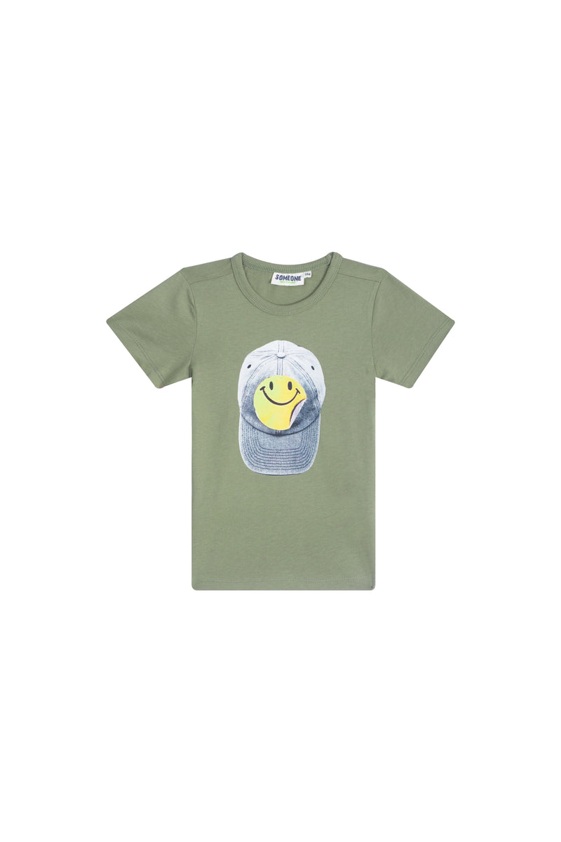 Jongens T-shirt short sleeves AWAITS-SB-02-F van Someone in de kleur Light Khaki in maat 134.
