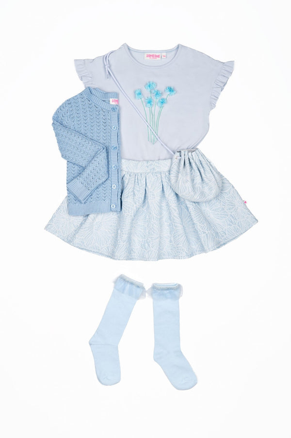 Meisjes T-Shirt AISHA-SG-02-O van Someone in de kleur SOFT BLUE in maat 134.