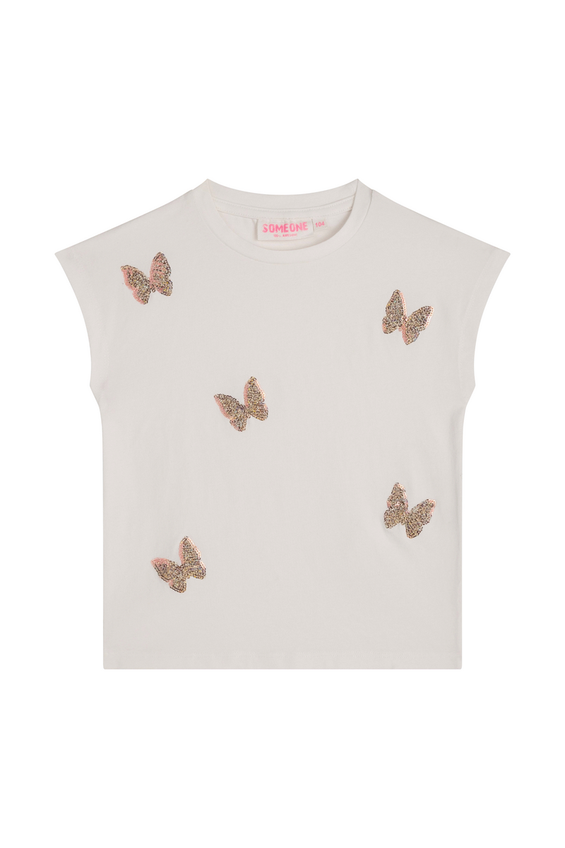 Meisjes Sleeveless Shirt ADEL-SG-02-F van Someone in de kleur ECRU in maat 134.