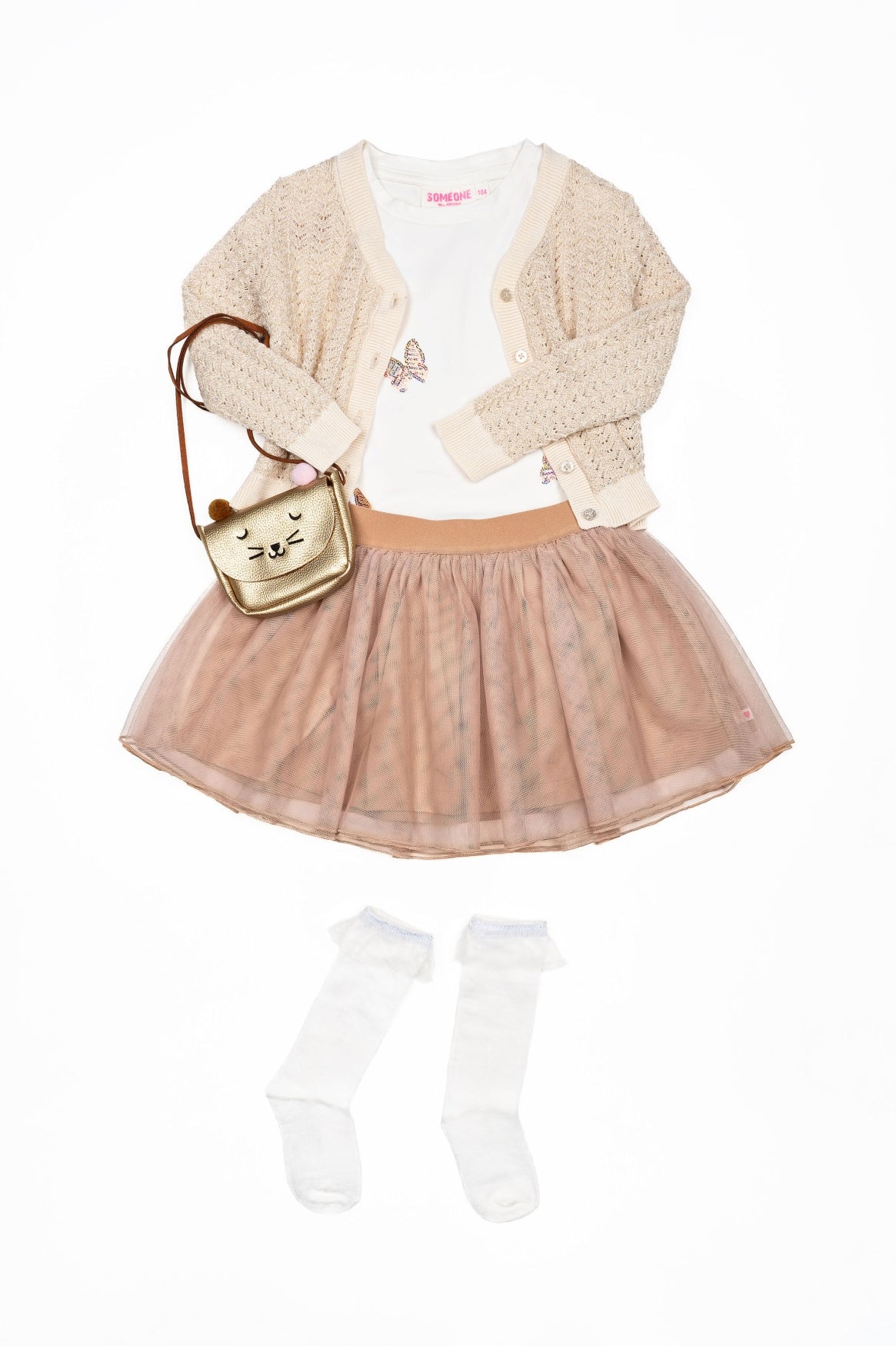 Meisjes Sleeveless Shirt ADEL-SG-02-F van Someone in de kleur ECRU in maat 134.