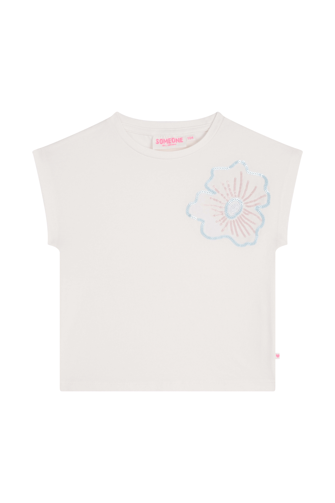 Meisjes T-Shirt ANIEK-SG-02-E van Someone in de kleur ECRU in maat 134.