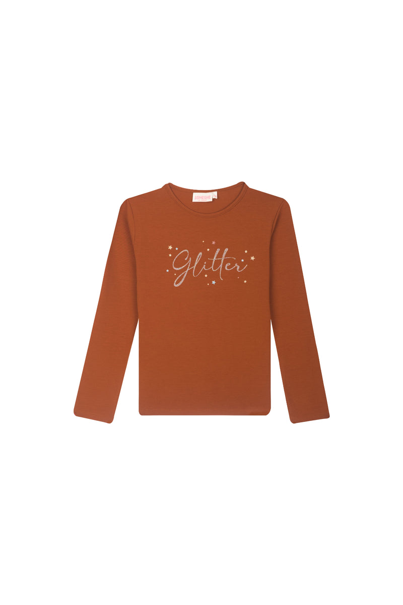 Meisjes T-shirt long sleeves WILLA-SG-03-H van Someone in de kleur COGNAC in maat 134.