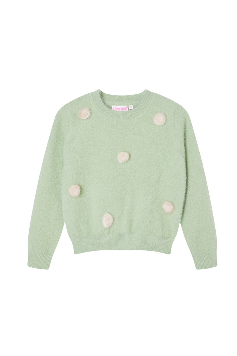 Meisjes Pull long sleeves NEL-SG-12-H van Someone in de kleur MINT in maat 134.