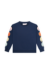 Meisjes Sweater smiley VEERLE-SG-16-H van Someone in de kleur NAVY in maat 128.