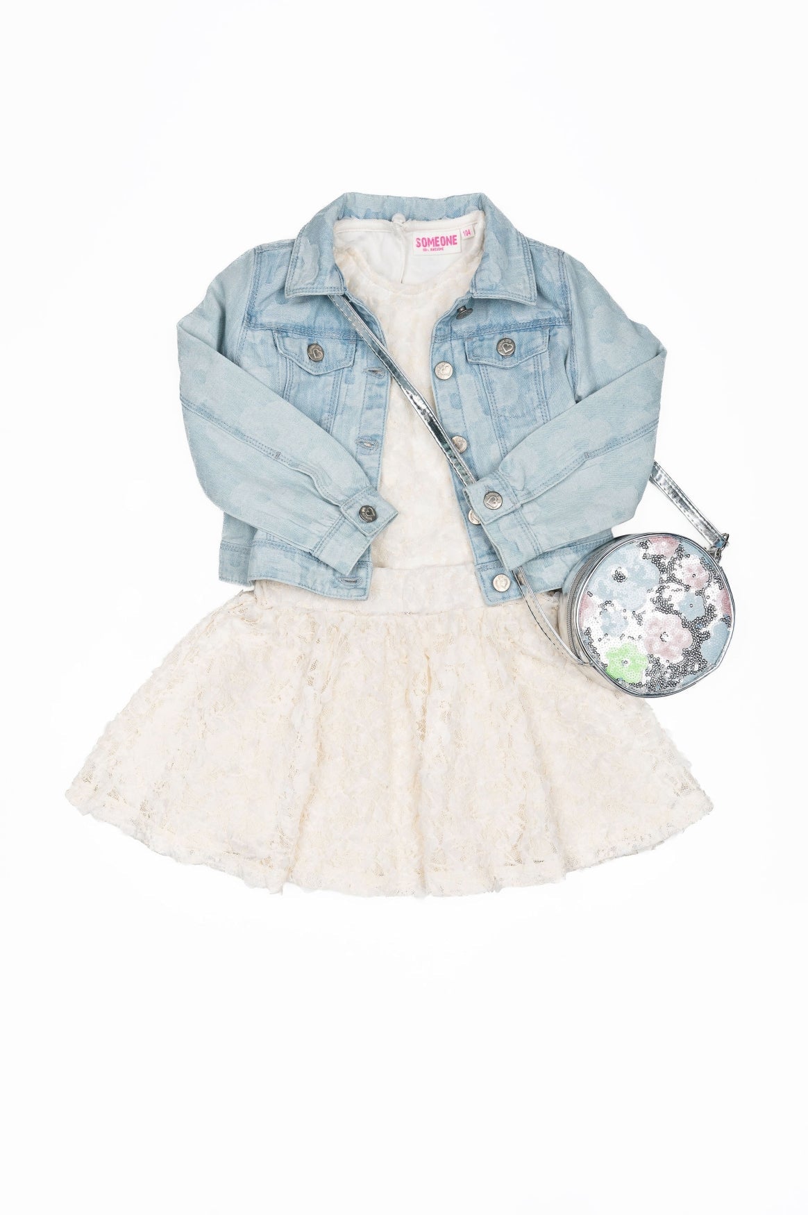 Meisjes Top Lace AISHA-SG-21-H van Someone in de kleur ECRU in maat 134.