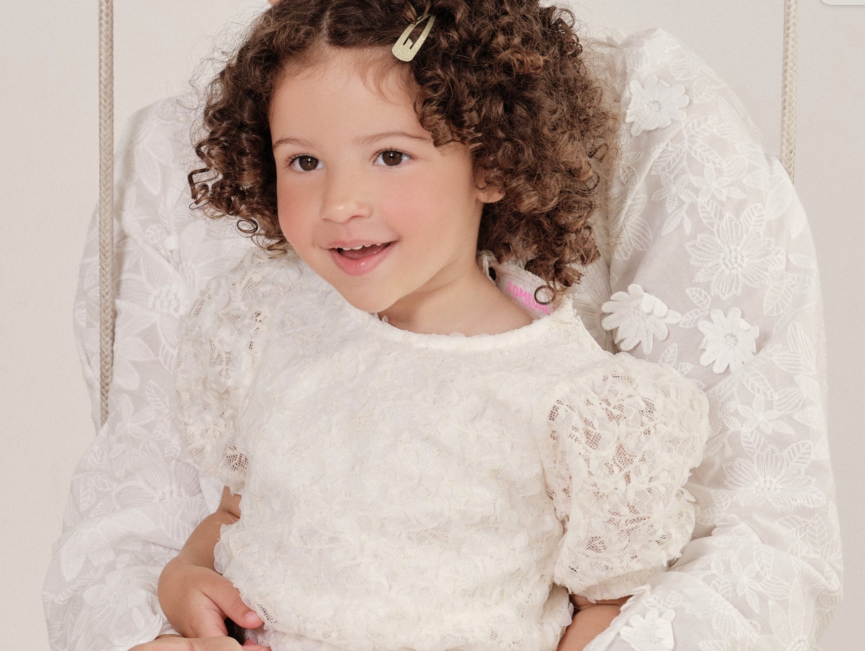 Meisjes Top Lace AISHA-SG-21-H van Someone in de kleur ECRU in maat 134.