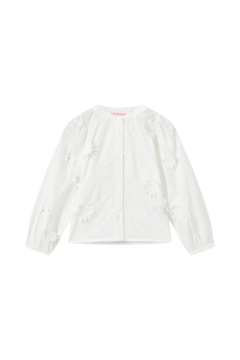 Meisjes Blouse embroiderd ADEL-SG-22-U van Someone in de kleur ECRU in maat 134.