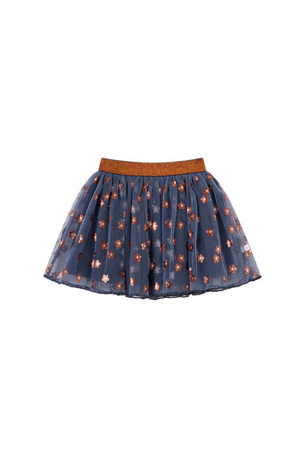 Meisjes Skirt tule flowers NORA-SG-41-T van Someone in de kleur NAVY in maat 128.