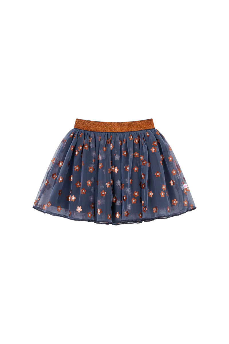 Meisjes Skirt tule flowers NORA-SG-41-T van Someone in de kleur NAVY in maat 128.