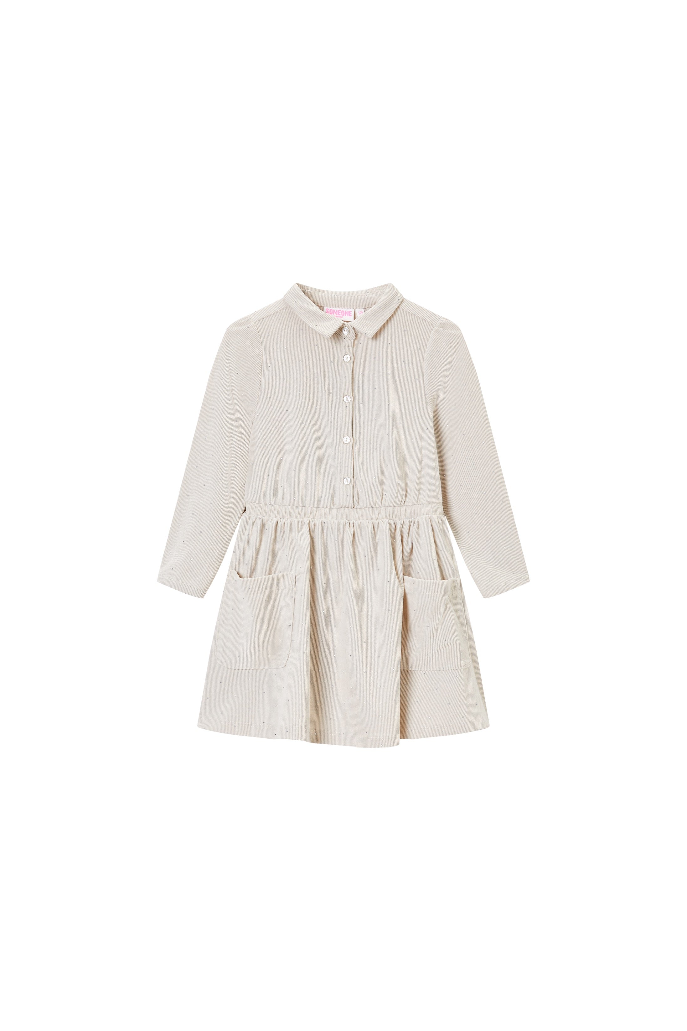 Meisjes Dress long sleeves DAPHNE-SG-52-C van Someone in de kleur DARK ECRU in maat 134.