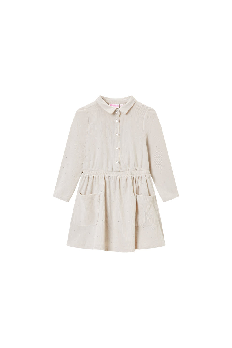 Meisjes Dress long sleeves DAPHNE-SG-52-C van Someone in de kleur DARK ECRU in maat 134.