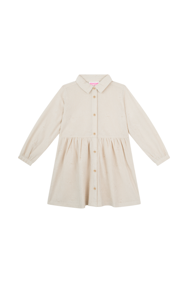 Meisjes Dress structure NORA-SG-52-E van Someone in de kleur DARK ECRU in maat 128.