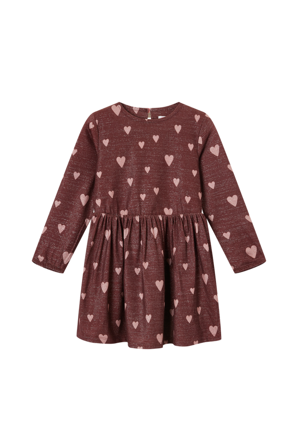Meisjes Sweatdress hearts MAGALI-SG-52-H van  in de kleur MEDIUM BORDEAUX in maat 128.