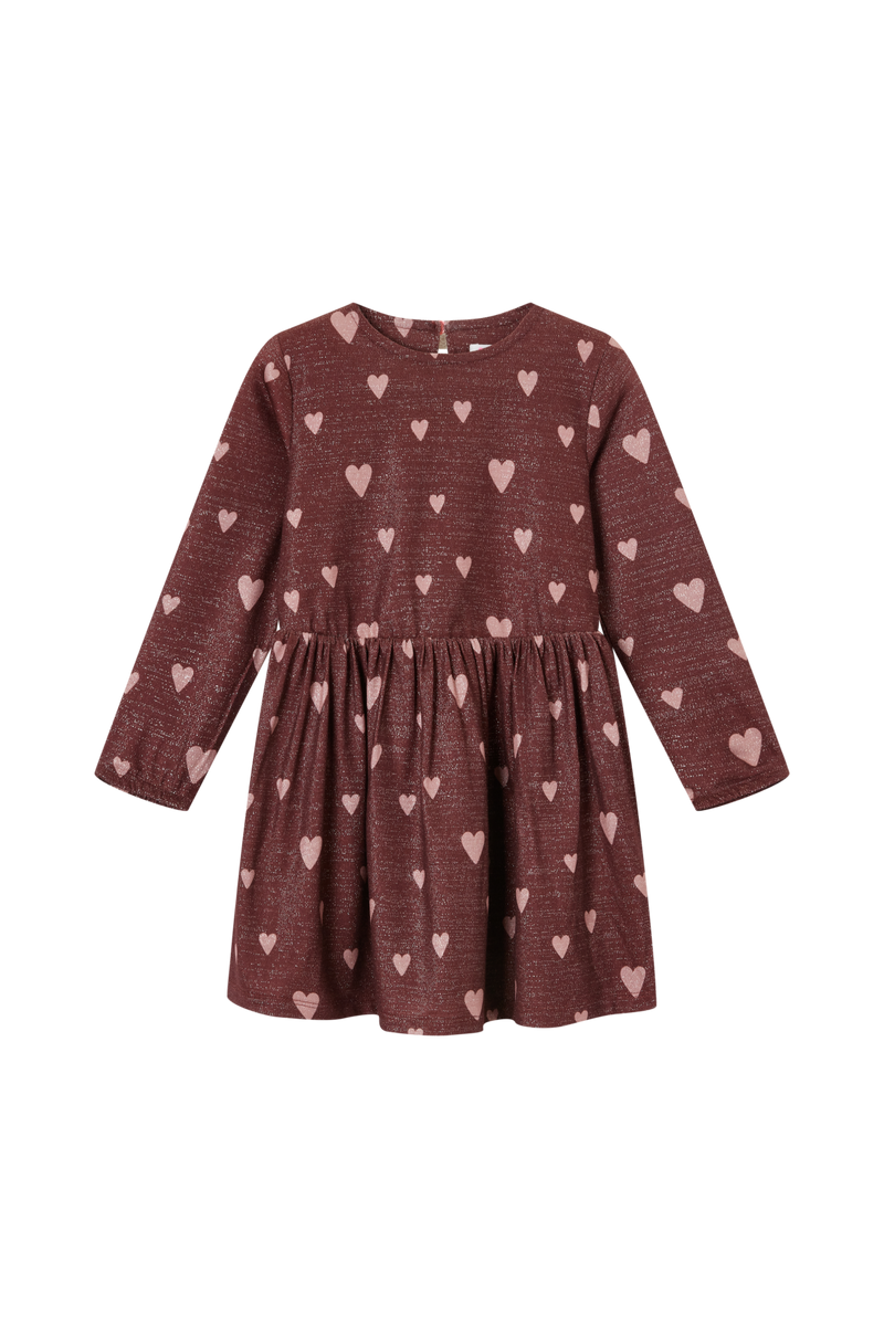 Meisjes Sweatdress hearts MAGALI-SG-52-H van  in de kleur MEDIUM BORDEAUX in maat 128.