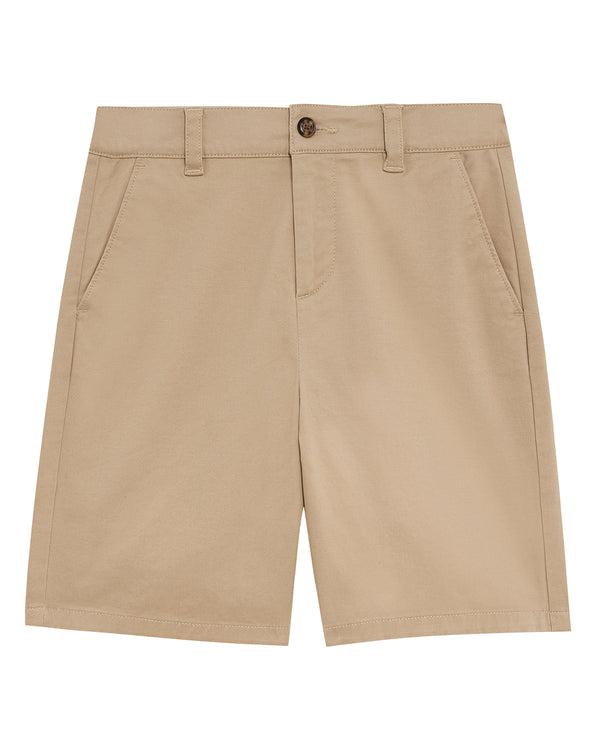 Jongens Chino Short van Lyle & Scott in de kleur Z151 Stone in maat 170-176.
