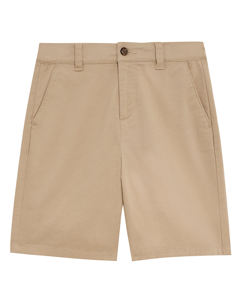 Jongens Chino Short van Lyle & Scott in de kleur Z151 Stone in maat 170-176.