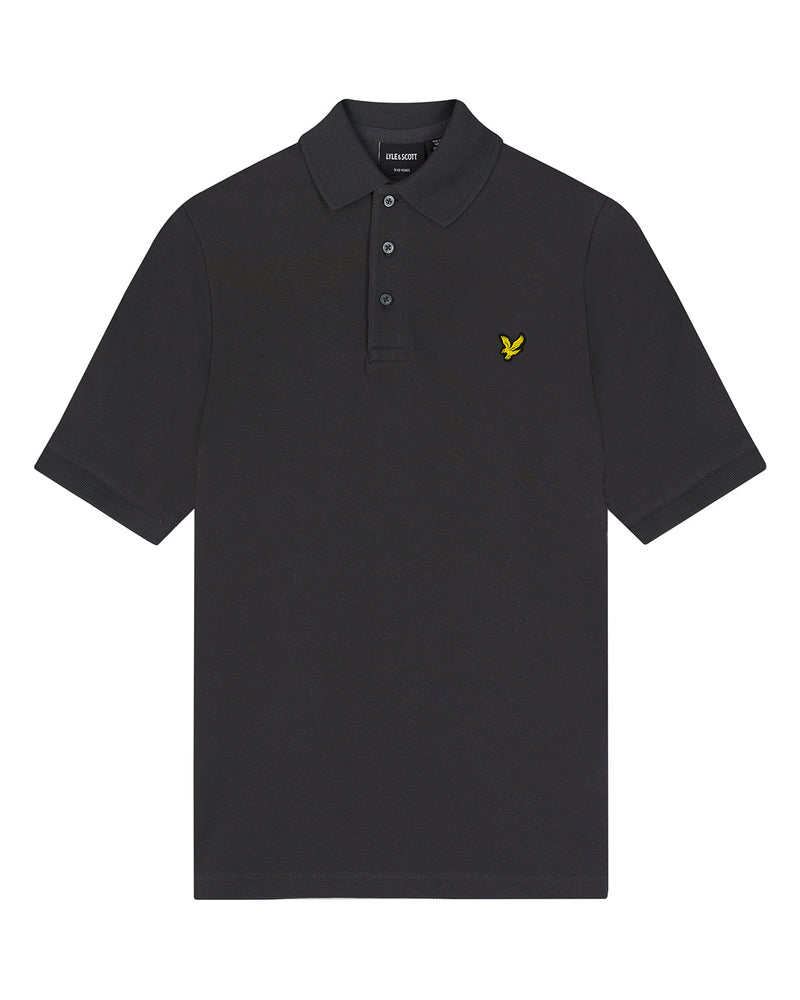 Jongens Plain Polo Shirt van Lyle & Scott in de kleur W635 Gunmetal in maat 170-176.