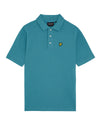 Jongens Plain Polo Shirt van Lyle & Scott in de kleur X579 Blue Storm in maat 170-176.