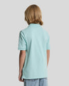 Jongens Plain Polo Shirt van Lyle & Scott in de kleur X580 Future Blue in maat 170-176.