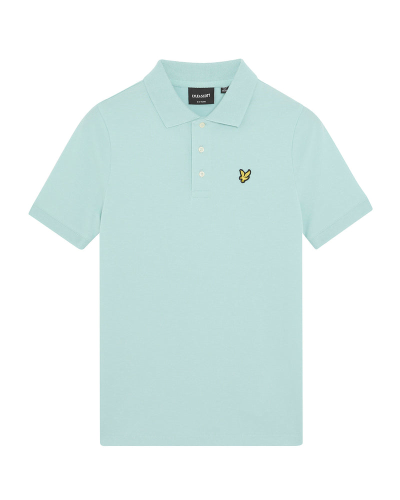 Jongens Plain Polo Shirt van Lyle & Scott in de kleur X580 Future Blue in maat 170-176.
