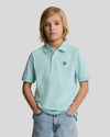 Jongens Plain Polo Shirt van Lyle & Scott in de kleur X580 Future Blue in maat 170-176.