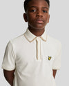 Jongens Concealed Placket Polo Shirt van Lyle & Scott in de kleur X157 Chalk in maat 170-176.