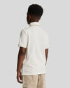 Jongens Concealed Placket Polo Shirt van Lyle & Scott in de kleur X157 Chalk in maat 170-176.