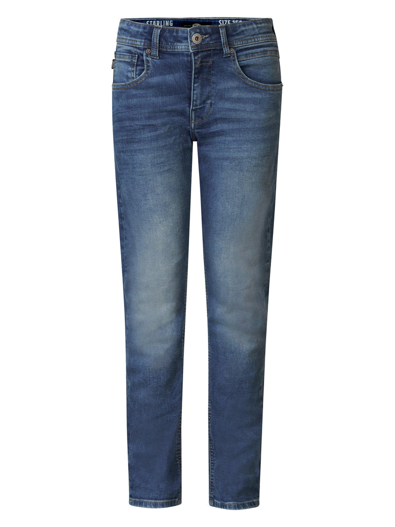 Jongens Boys Denim Straight Fit van Petrol in de kleur Medium used in maat 176.
