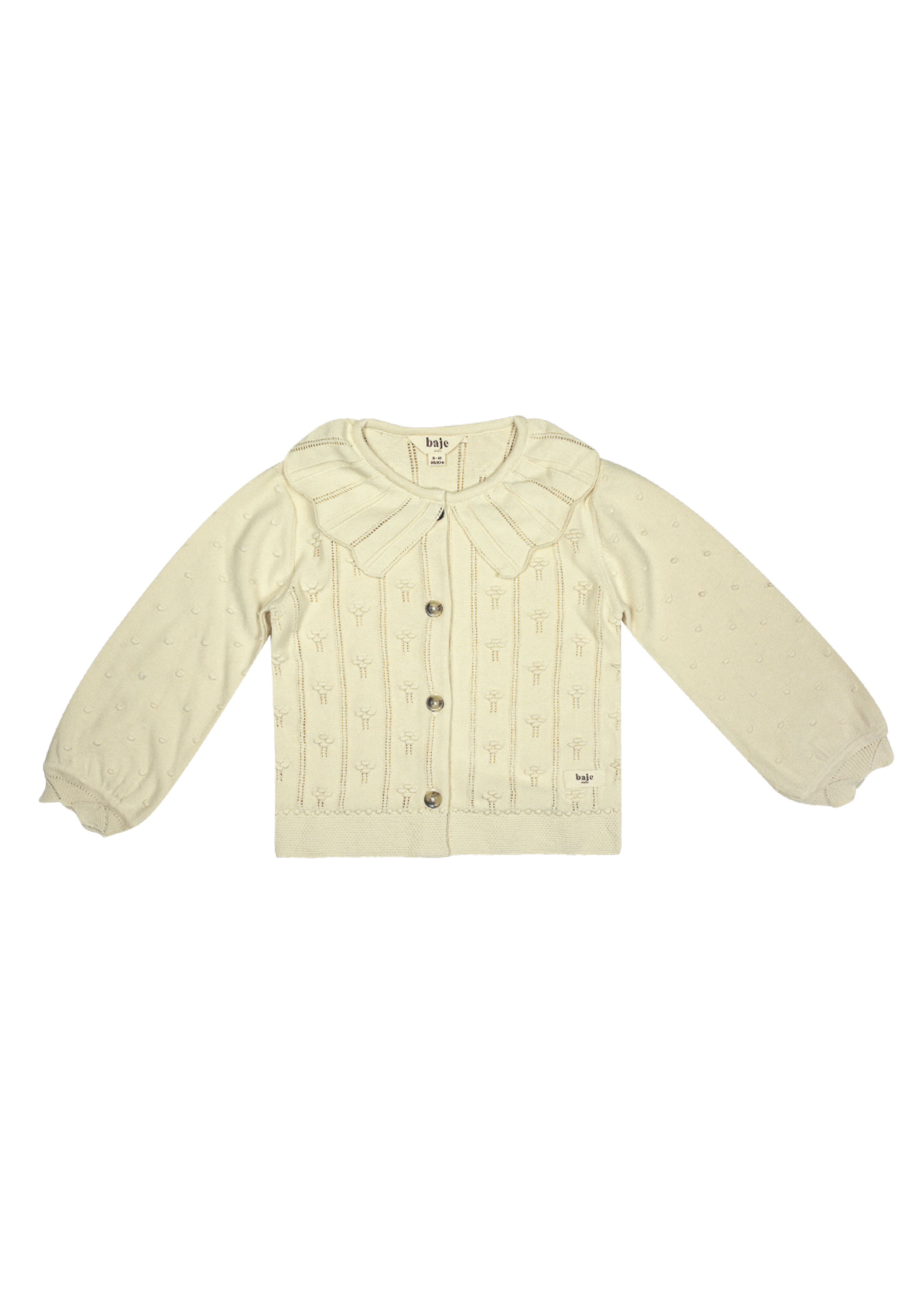 Baje Studio Saint knitted jaquard cardigan creme