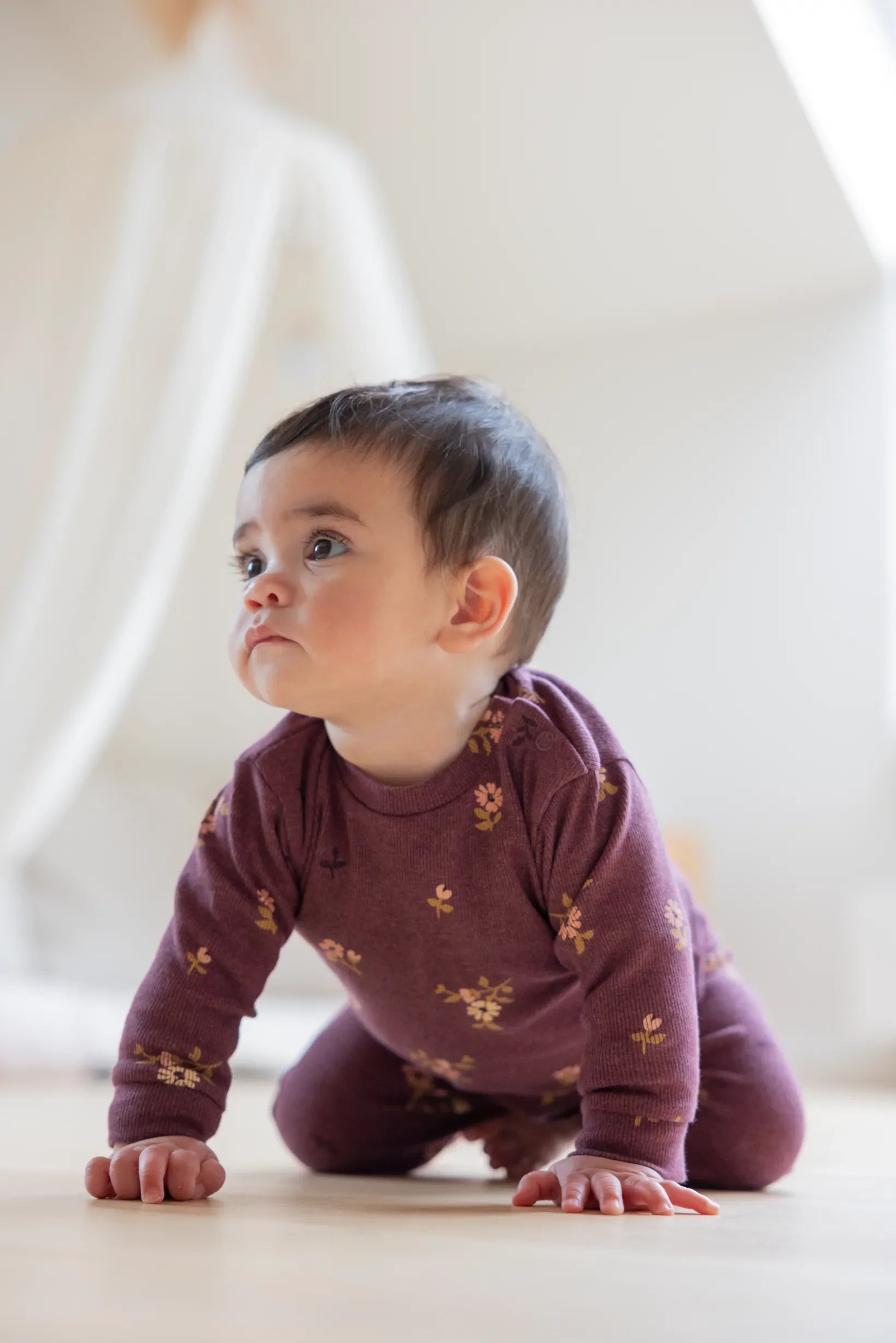 Meisjes Bonnie Bouquet - Premium Sleepwear by Feetje van Feetje in de kleur Wijn melange in maat 86.