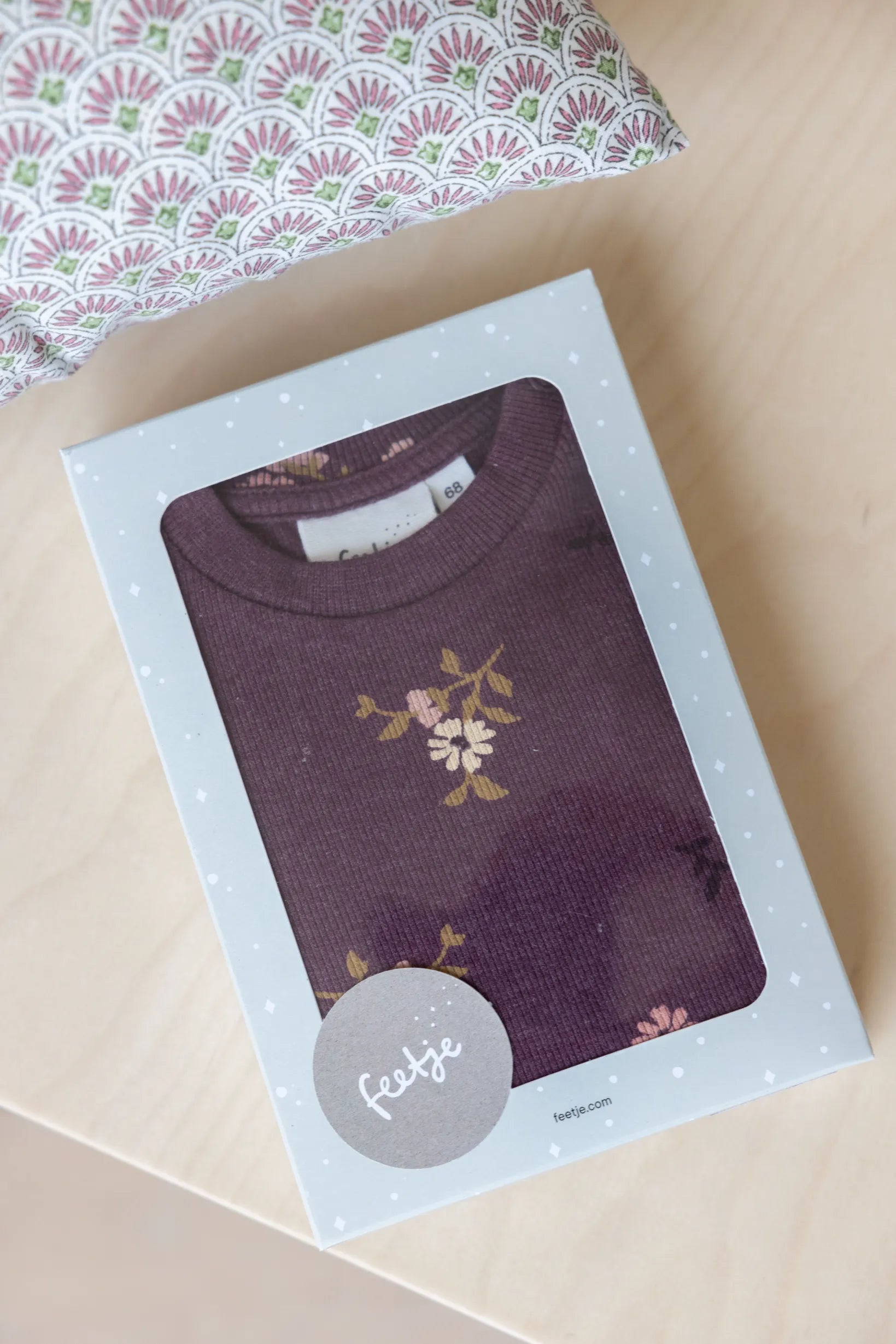 Meisjes Bonnie Bouquet - Premium Sleepwear by Feetje van Feetje in de kleur Wijn melange in maat 86.