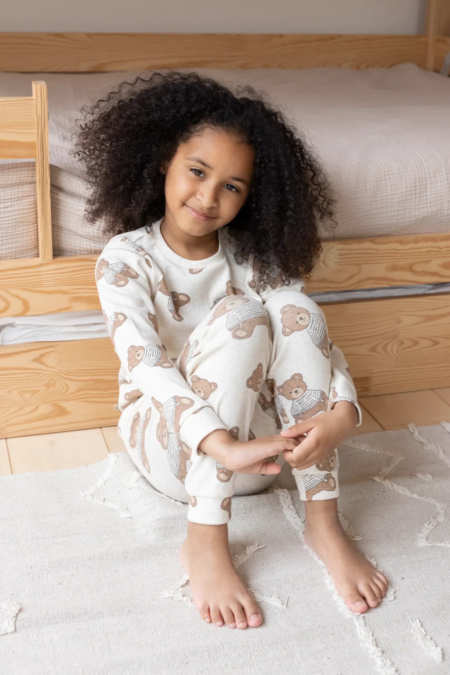 Unisexs Teddy Bear - Premium Sleepwear by Feetje van Feetje in de kleur Offwhite melange in maat 152.