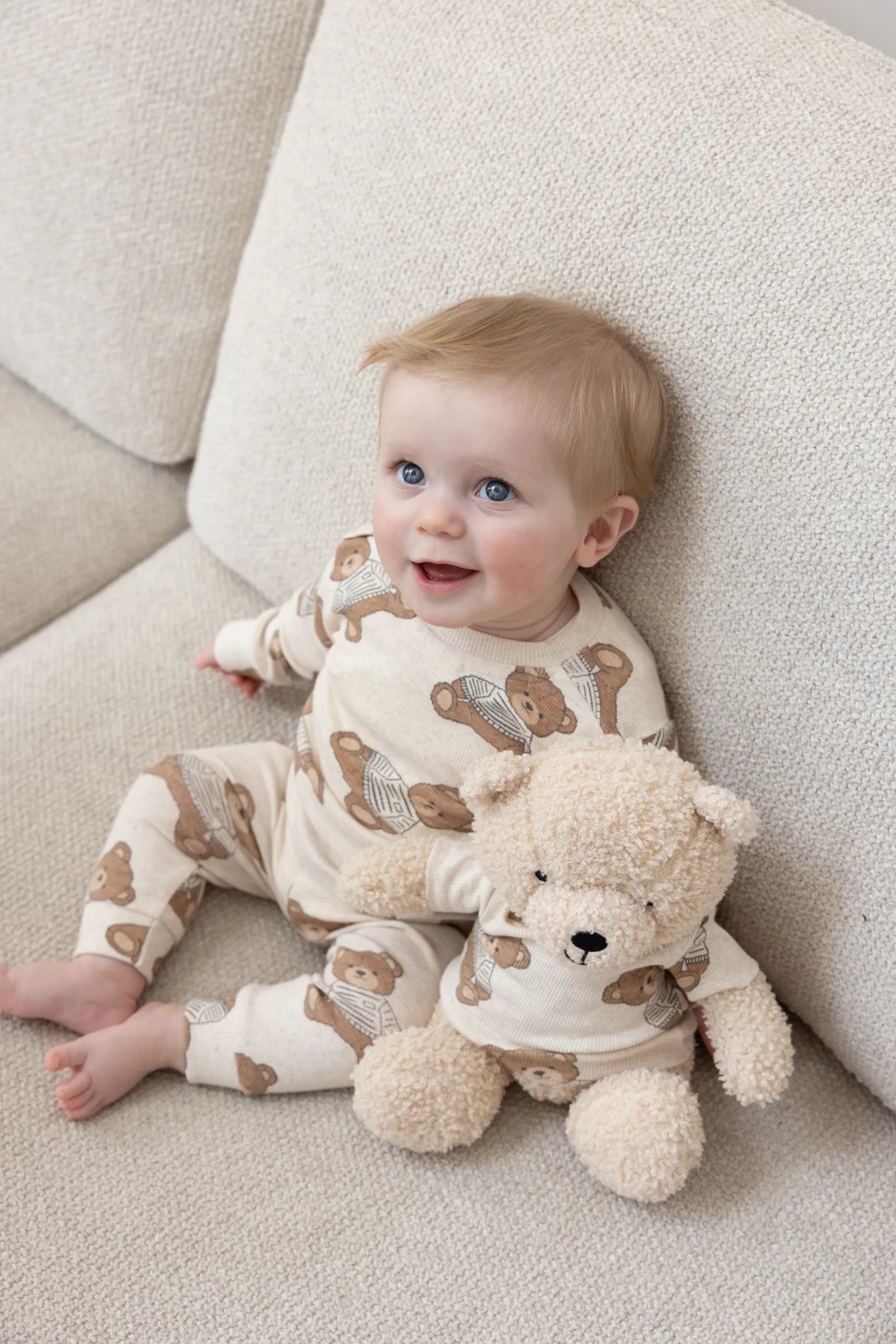 Unisexs Teddy Bear - Knuffelshirt van Feetje in de kleur Offwhite melange in maat 1.