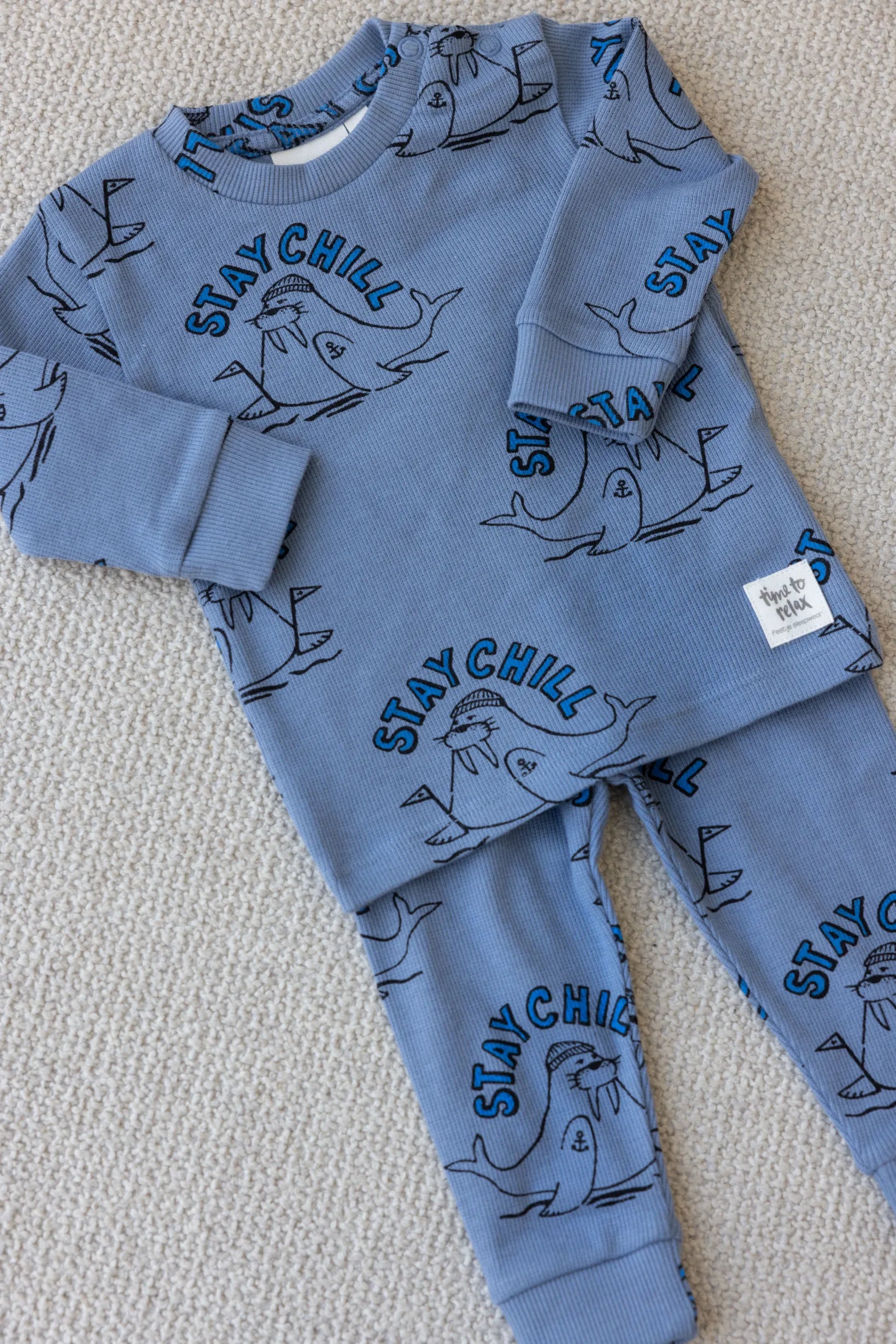 Jongens Willy Walrus - Premium Sleepwear by Feetje van Feetje in de kleur Blauw in maat 86.