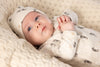 Unisexs Wikkelromper rib AOP - Sea Sweeties van Feetje in de kleur Offwhite melange in maat 62.