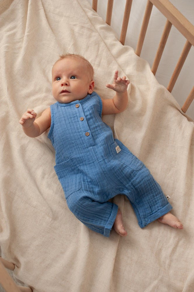 Jongens Boxpak mousseline - Sssiesta van Feetje in de kleur Blauw in maat 86.