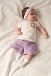 Meisjes T-shirt met crochet zakje - Flower Ranch van Feetje in de kleur Offwhite in maat 86.