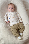 Jongens Longsleeve rib AOP - Safari Savage van Feetje in de kleur Offwhite in maat 86.