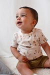 Jongens T-shirt AOP - Safari Savage van Feetje in de kleur Offwhite in maat 86.