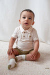 Jongens Polo - Safari Savage van Feetje in de kleur Offwhite in maat 86.