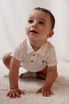Jongens Polo - Safari Savage van Feetje in de kleur Offwhite in maat 86.