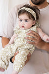 Meisjes Jumpsuit crinkle AOP - Let Your Dreams Blossom van Feetje in de kleur Groen in maat 86.