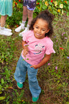 Meisjes T-shirt - Rolling into Spring van Jubel in de kleur Roze in maat 128.